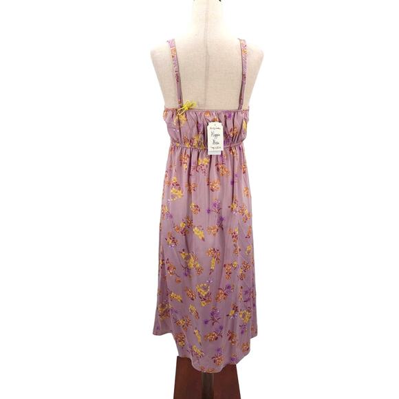 HIPPIE ROSE SZ S Iris pink floral sleeveless shift midi dress NWT B121 *flaw - Picture 2 of 7